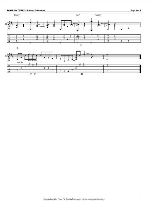 tommy-emmanuel：dixie-mcguire-指弹吉他-吉他谱