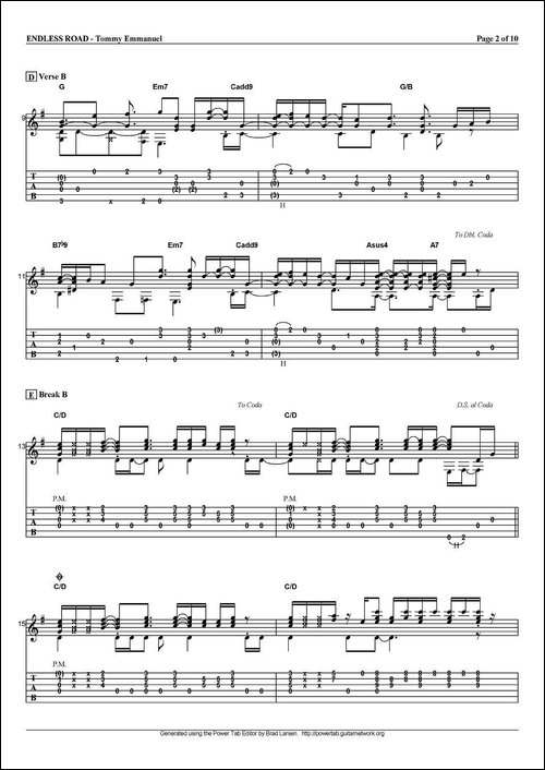 tommy-emmanuel：endless-road-指弹吉他-吉他谱