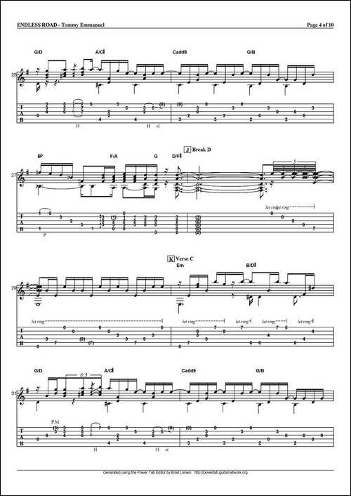 tommy-emmanuel：endless-road-指弹吉他-吉他谱