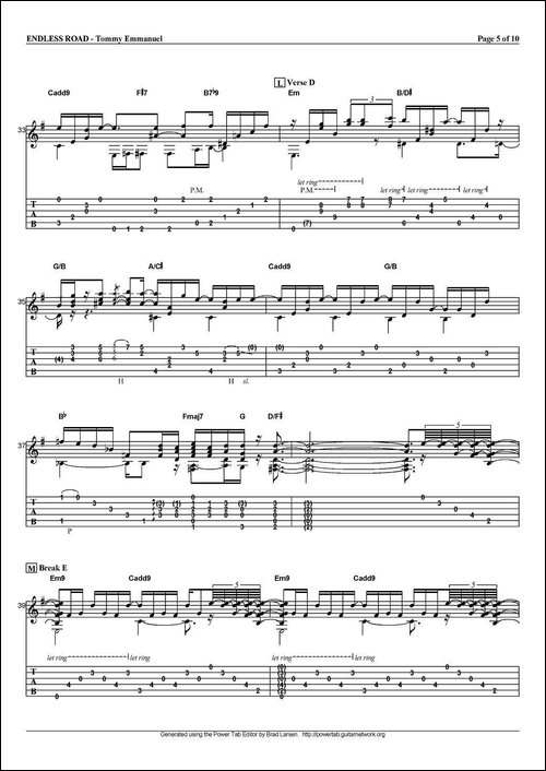 tommy-emmanuel：endless-road-指弹吉他-吉他谱