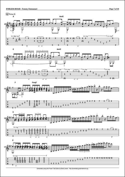 tommy-emmanuel：endless-road-指弹吉他-吉他谱