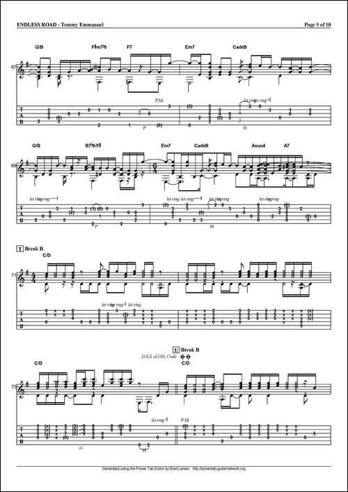 tommy-emmanuel：endless-road-指弹吉他-吉他谱