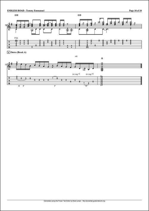 tommy-emmanuel：endless-road-指弹吉他-吉他谱