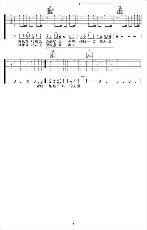 怒放的生命-吉他谱
