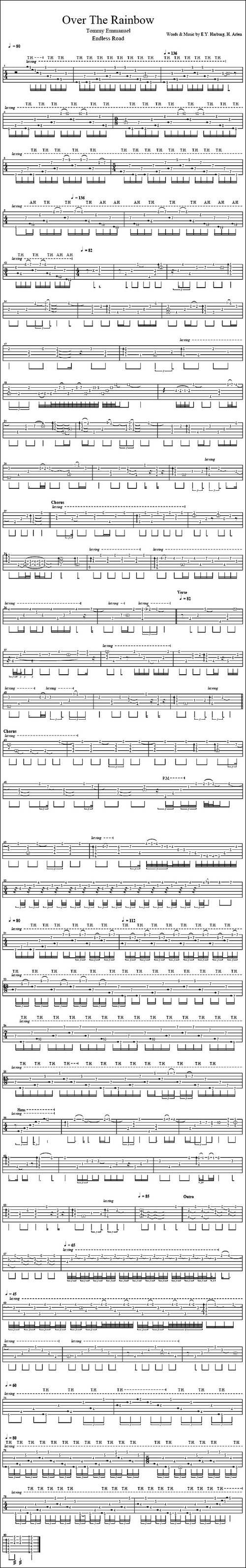 over-the-rainbow-吉他谱