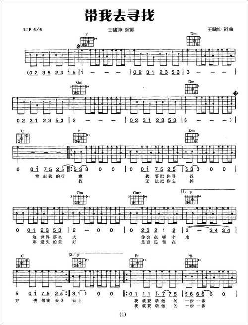 带我去寻找-吉他谱