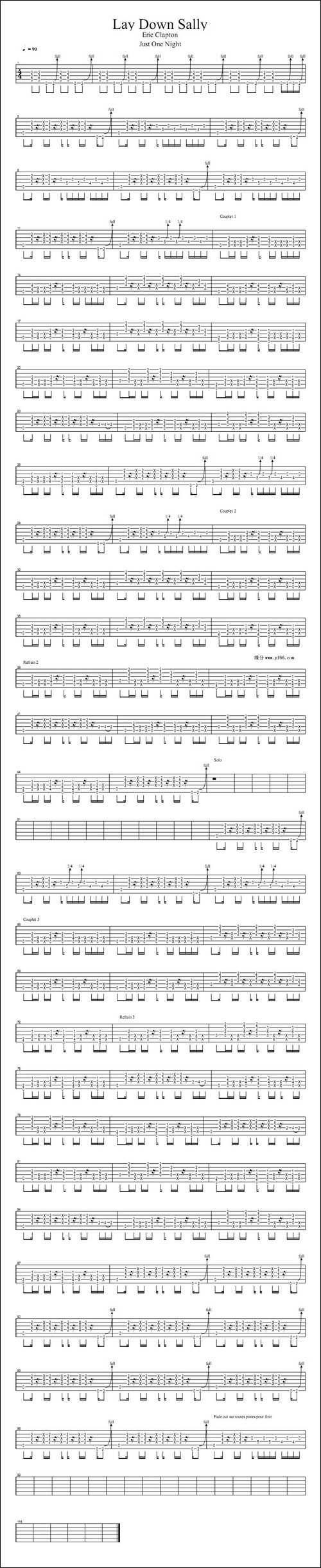 Lay-down-Sally-吉他谱