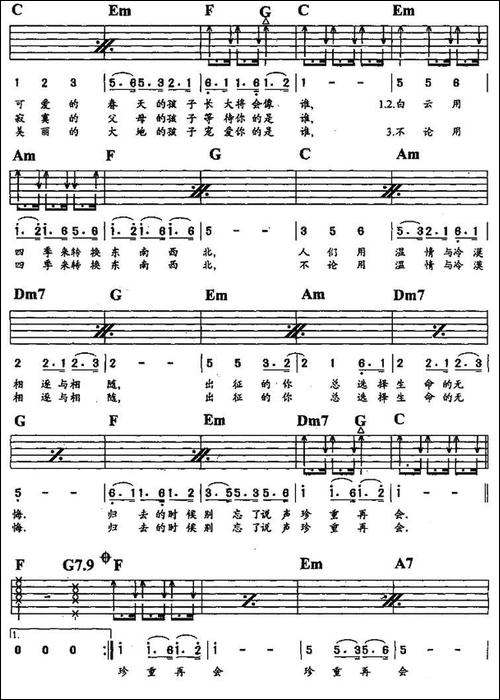 大地的孩子-罗大佑词曲-吉他谱