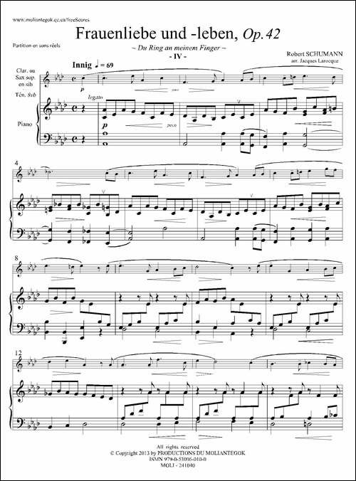 妇女的爱情与生活-Op42·Ⅳ-高音萨克斯+钢琴伴奏-吉他谱