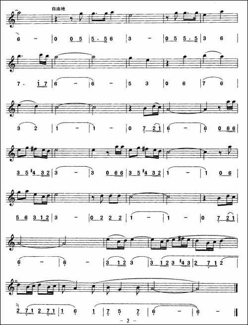 橄榄树-线简谱对照版-吉他谱