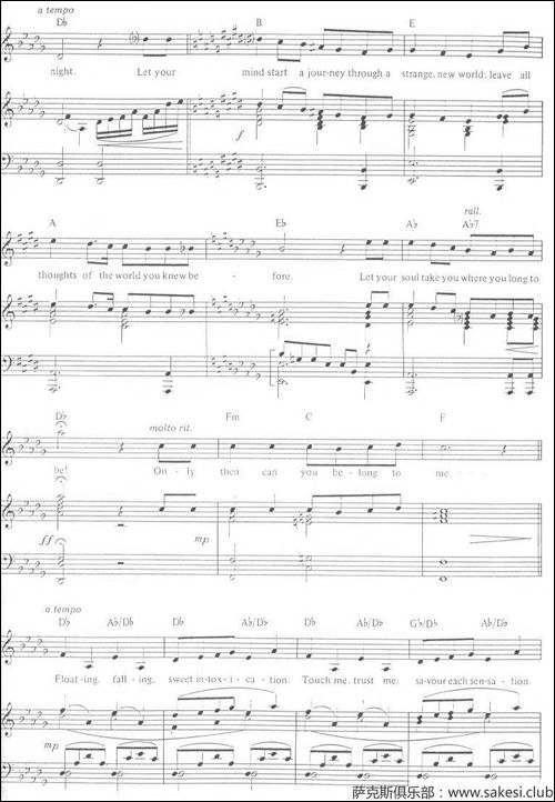 韦伯音乐剧《剧院魅影》主题歌曲-吉他谱