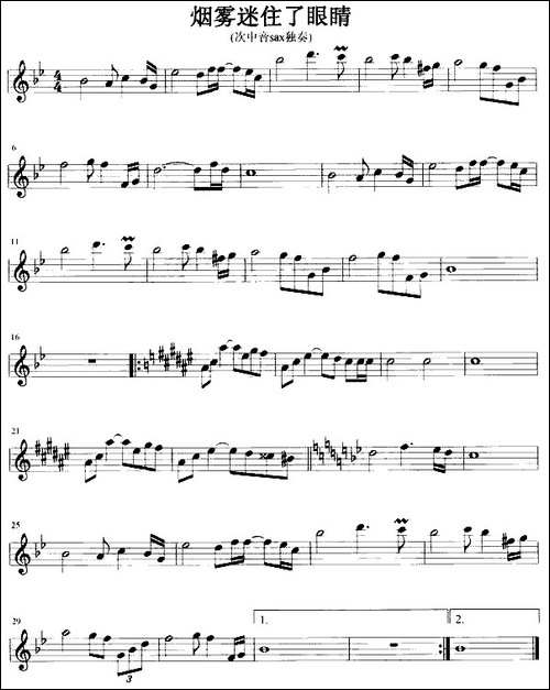 烟雾迷住了眼睛-吉他谱